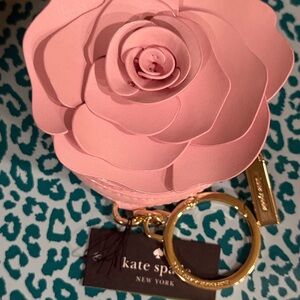 Kate Spade Pink Floral Keychain Coin Pouch NWT